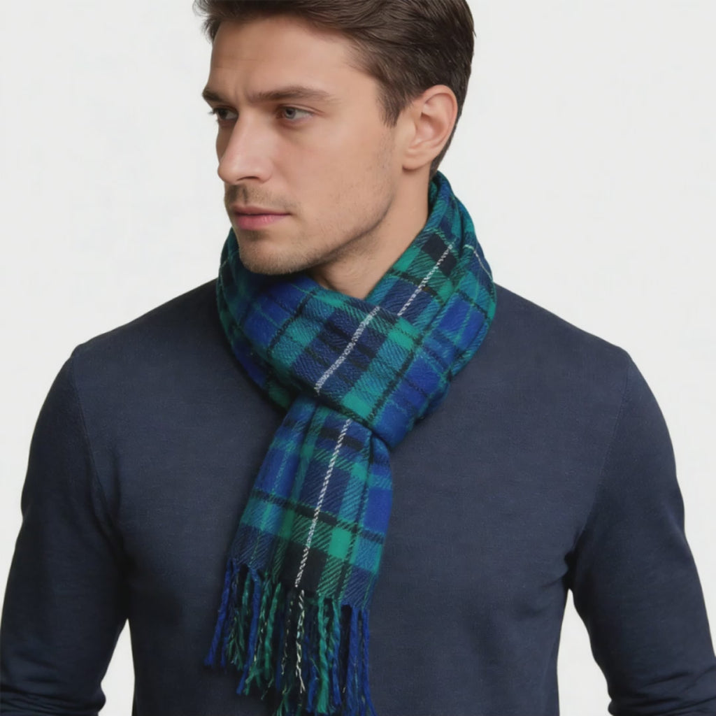 2Pcs Thick Winter Collar Scarves – Warm Striped Scarf for Women & Men