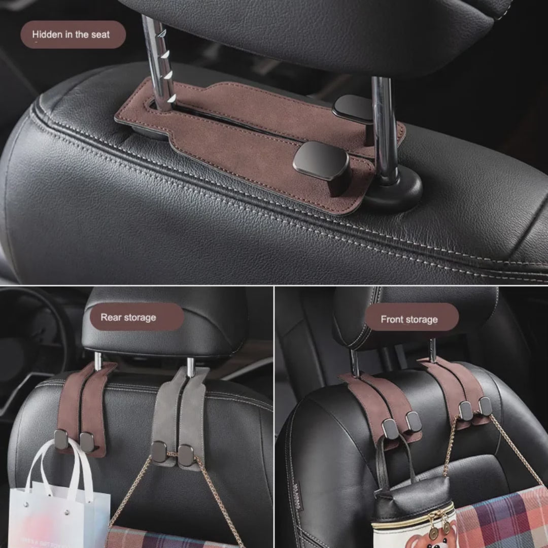 4 Pack Car Seat Headrest Hooks – Purse & Bag Holder