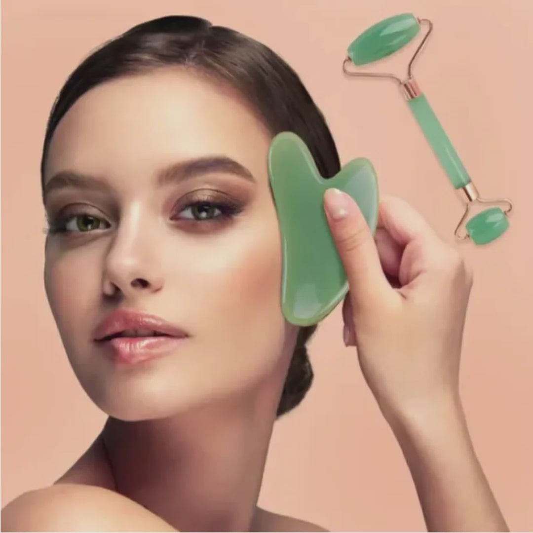2-in-1 Gua Sha Facial Massage Tool & Face Roller