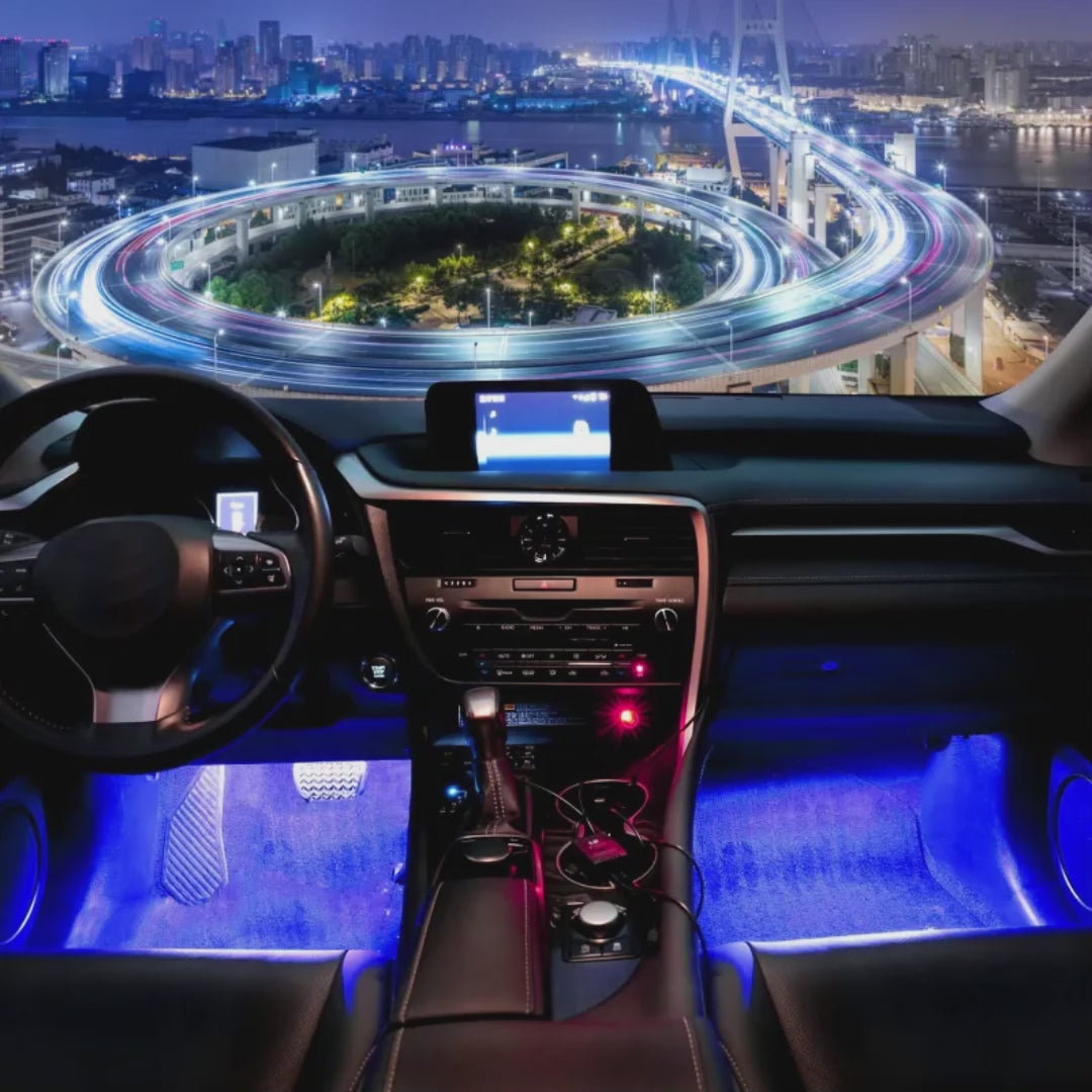 4Pcs Car Interior LED Atmosphere Decorative Lights – 12V Blue